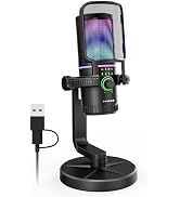 SINWE Gaming Microphone with Noise Cancellation & Gain Control - USB PC Mic for Streaming, Gaming...