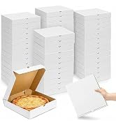 ZENFUN 40 Pack Pizza Box 10"×10", White Pizza Box, Grease-Resistant Corrugated Pizza Boxes, Take ...