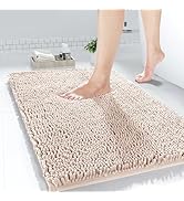 Yimobra Chenille Bathroom Rug, 24x17, Extra Soft Absorbent Bath Rugs, Non-Slip, Bath Mats for Bat...