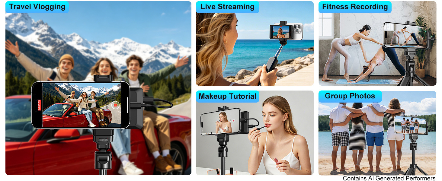 Selfie Phone Screen with Wireless Remote