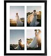AUEAR, 12x16 Picture Frame, Solid Wood and High Definition Glass, Display Four 5x7 Photos with Ma...