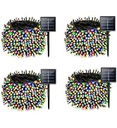 4 Pack Solar Chrismas Lights Outdoor, 170 FT Total 480 LED Solar String Lights for Outside with 8...