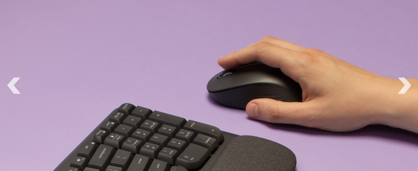 Wave Keys MK670 Combo, Wireless Ergonomic Keyboard with Signature M550 L Wireless Mouse