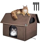 MIU Color Outdoor Cat House, Extra Large Weatherproof Cat Houses for Outdoor Cats, Insulated Fera...
