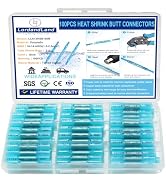 Blue 100 Pcs Heat Shrink Connectors Kit,Heat Shrink Wire Connectors,Waterproof Insulated Mar...