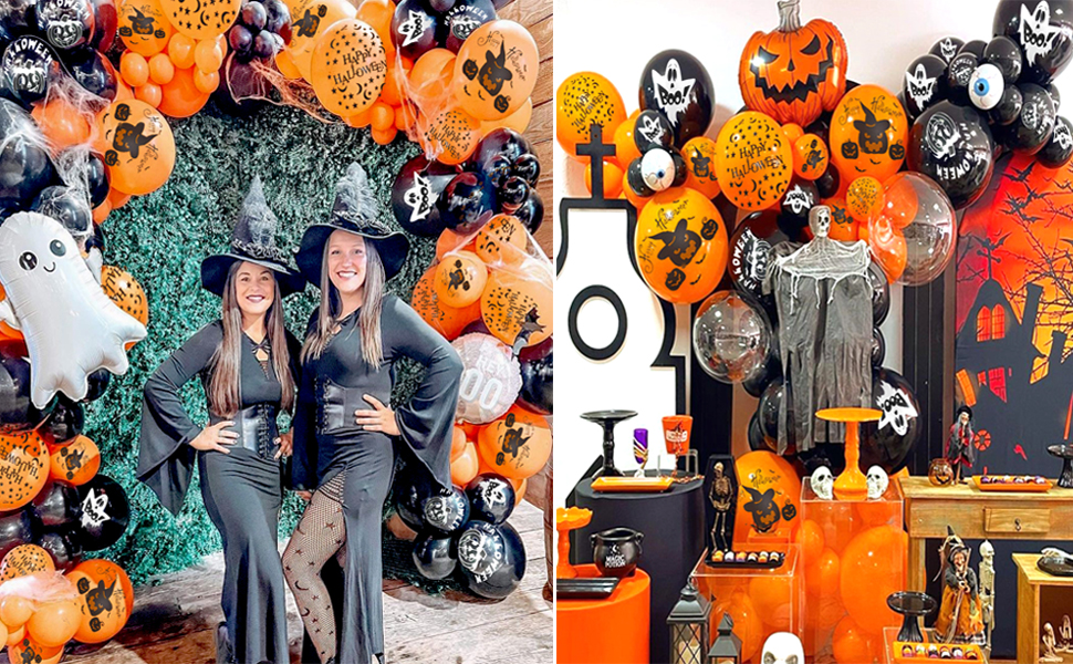 halloween balloons halloween decoration balloons scary halloween balloons orange, black balloons