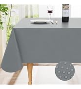 smiry Rectangle Table Cloth 60x84 Inch, Waterproof Vinyl Tablecloth with Flannel Backing, SpillPr...