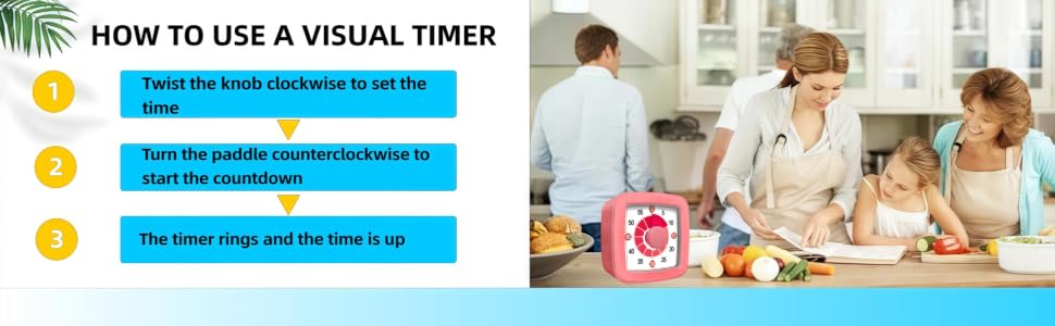 60-Minute Countdown Timer for Classroom Office Kitchen