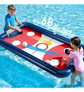 Funscape Kids Hockey Pool Game Toys, Big Inflatable Water Play Floating Toy, Fun Swimming Pool Fl...