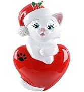 Personalized White Cat Ornaments for Christmas Tree, Cute Pet Cat Ornaments, Polyresin Cat Orname...
