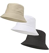 3 Packs Unisex Athletic Bucket Hat Solid Colors Sun Hat with UV Protection for Outdoor Sports Pac...