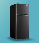 EUHOMY Mini Fridge with Freezer, 4.0 Cu.Ft Mini Refrigerator fridge, 2 door For Bedroom/Dorm/Offi...