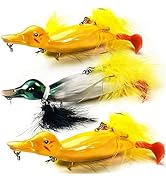 Duck Lure Topwater Fishing Lures Kit for Bass, VMSIXVM 4.75in Baby Duckling Floating Artificial B...