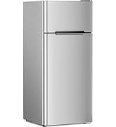 Antarctic Star Compact Refrigerator,4.5 Cu.Ft. Mini Separate Freezer Double 2-Door Adjustable Rem...