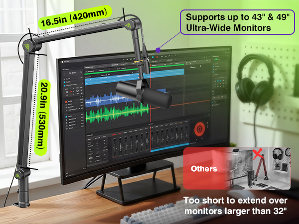 950mm/37.4” Extra-Long Reach