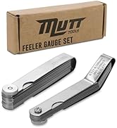 Mutt Tools 2pc Straight and Angled Feeler Gauge Set – Includes Inch and Metric Feeler Gauges for ...