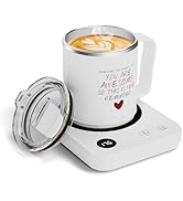 Coffee Cup Warmer Set for Desk,Self Heating Cup,Ember Mug,Self-Shut Off 36w Heated Coffee Mug The...