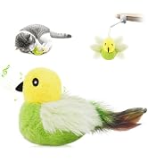 Migipaws Cat Toys,Interactive Lifelike Amakihi Flying Flapping Bird with Catnip, Feathers Hanging...