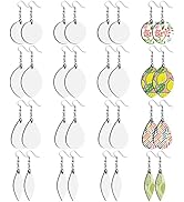 Catcan 32 Pieces Sublimation Earring Blanks, Heat Transfer Sublimation Ornament Blanks with Earri...