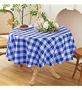 Essifunia Waterproof Plaid Tablecloth Fabric - Round 30 Inch Classic Gingham Checker Table Cloth ...