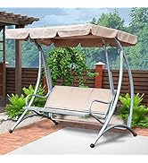 3 seat Swing Canopy Replacement top Porch Swings Outdoor Three for Seater Cover 2 ox Cloth Person...