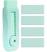 M&G 4+1 Pack Sliding Retractable Pencil Eraser, Soft Green Color Cute Push Pull Eraser with Plast...
