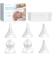 Nasal Aspirator Replacement Tips 6 Pcs, Food-Grade Silicone, Ultra-Soft Baby Nose Sucker Replacem...