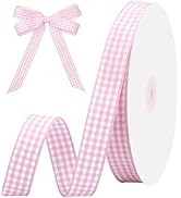 woric Pink Gingham Ribbon 5/8" X 30 Yd Plaid Ribbon Buffalo Checker Wedding Decor Ribbons for Sew...