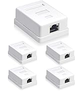 VCELINK Cat6 RJ45 Surface Mount Box Shielded 1-Port, Compatible with UTP Cat6/Cat5e/Cat5 Stranded...