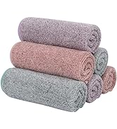 SINLAND Microfiber Face Towels Ultra Soft Bamboo Charcoal Facial Washcloths Face Cloth for Bath 1...