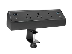 Desk Clamp Power Strip USB C