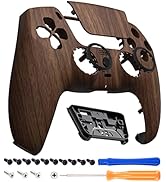eXtremeRate Luna Redesigned Wood Grain Front Shell Touchpad Compatible with ps5 Controller BDM-01...