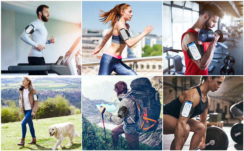 collage of a man and woman running on a treadmill