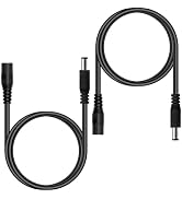 HayEastdor 2PCS 3.3FT(1m) 12V DC Power Extension Cable 5.5mm x 2.1mm DC Power Adapter Extension C...