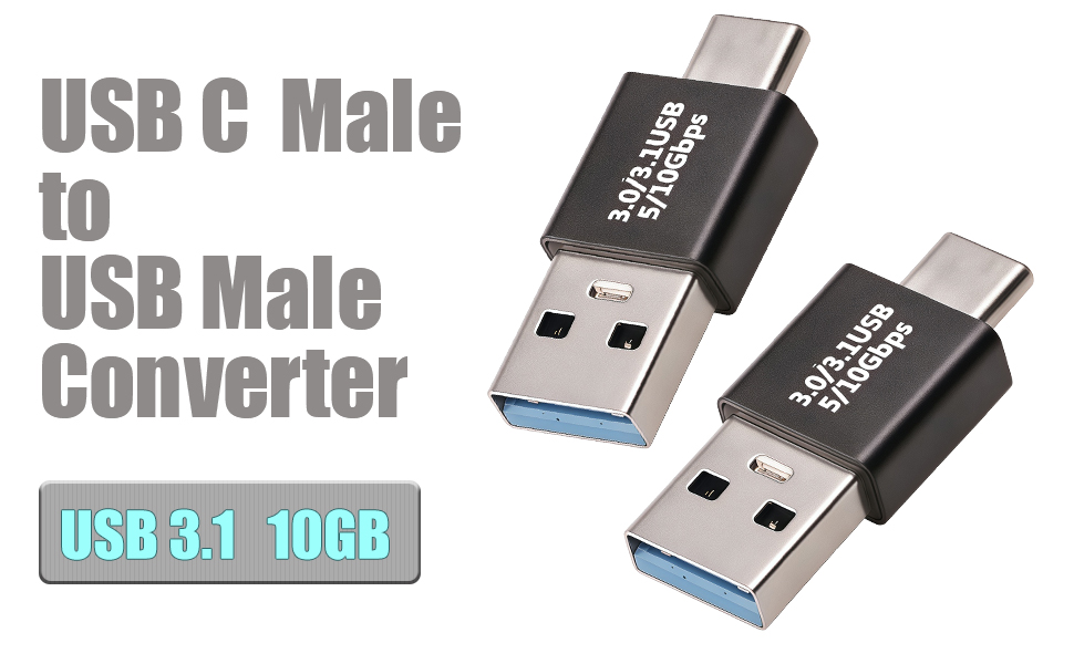 USB Male to USB C Male Adapter,