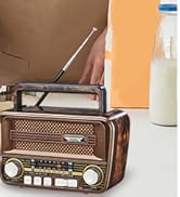 vintage radio am fm with bluetooth retro decor