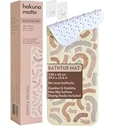 Hakuna Matte Gentle Arcs Bathtub Mat 100 x 40 cm Children's Non-Slip Bath Mat Including Hooks Non...