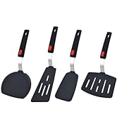 Silicone Spatula Turner, 4-Pack Spatulas 600°F Heat Resistant Set for Nonstick Cookware, Kitchen ...