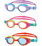YUENREE 3 Pack Unisex Swim Goggles for Adults and Kids Ages 6+ with 3 Durable Cases