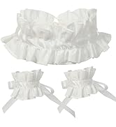 GRACEART Elizabethan Maid Collar Cuffs Set Retro Ruffle Stand-up Fake Collar Choker Wrist Cosplay...
