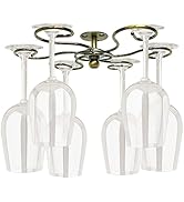 GeLive Rotary Wine Glass Rack Under Cabinet Stemware Holder, Under Shelf Glass Hanger Drying Rack...