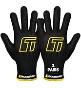 TECKWRAP Vinyl Wrap Gloves 2 Pairs XL Black Cut Resistant Work Gloves for Car Wrapping Window Tin...
