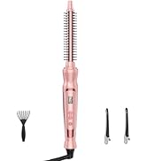 USHOW Heated Round Brush 1/2 Inch Small Curling Brush,Volumizing Thermal Brush 0.5 Inch Ceramic T...