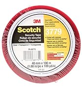 3M Scotch Security Message Box Sealing Tape 3779, Clear, 48 mm x 100 m, 1 Roll, Individually Wrap...