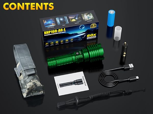 Flashlights High Lumen Green
