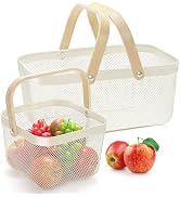ZEAYEA 2 Pack Harvest Basket with Handle, Garden Baskets for Gathering Vegetables, Multi-function...