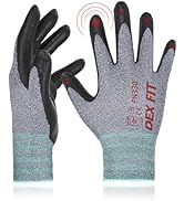 DEX FIT Nitrile Work Gloves FN330, 3 Pairs, 3D-Comfort Stretchy Fit, Firm Grip, Thin & Lightweigh...
