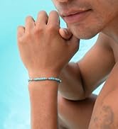 Made by Nami Stainless Steel Beaded Bracelets for Men Adjustable Stone Bracelets for Men 7.5