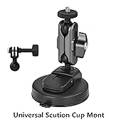 SYMIK Suction Cup Mount for GoPro Insta360 DJI, Vacuum Suction Cup Camera Mount for Car Boat Vehi...