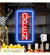 Ultra Bright LED Open Signs for Business, 16’’x 9’’ Neon Open Sign, Vertical Light up Sign with O...